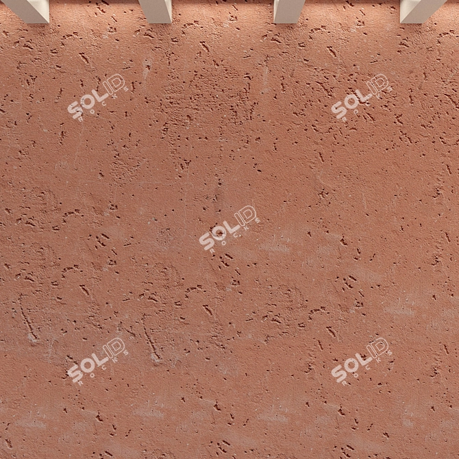 Aged Concrete Wall with Seamless Stucco Texture 3D model image 3