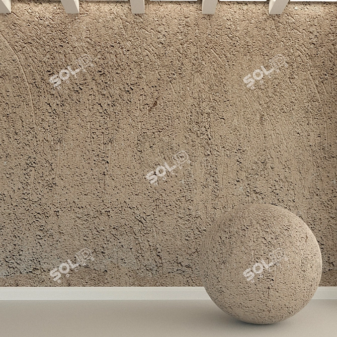 Authentic Stucco Wall Texture 3D model image 1