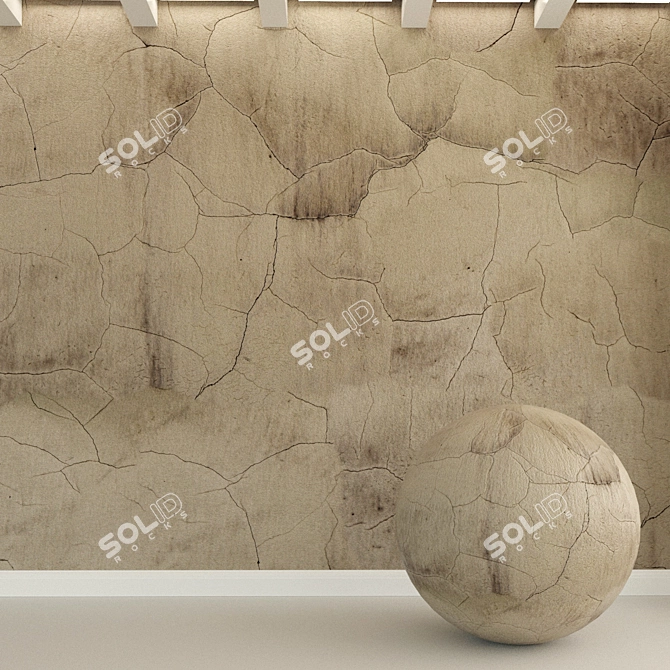 Vintage Stucco Wall Texture 3D model image 1