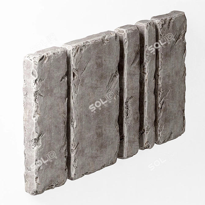 Sleek Slab Stone Wall N1 3D model image 2