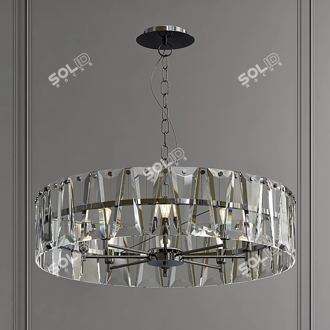 Elegant Crystal Chandelier: Ruby Beauty 3D model image 1