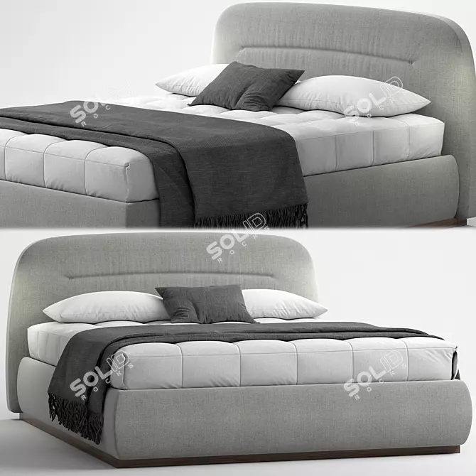 Sophie Fabric Storage Bed: Stylish and Functional 3D model image 1