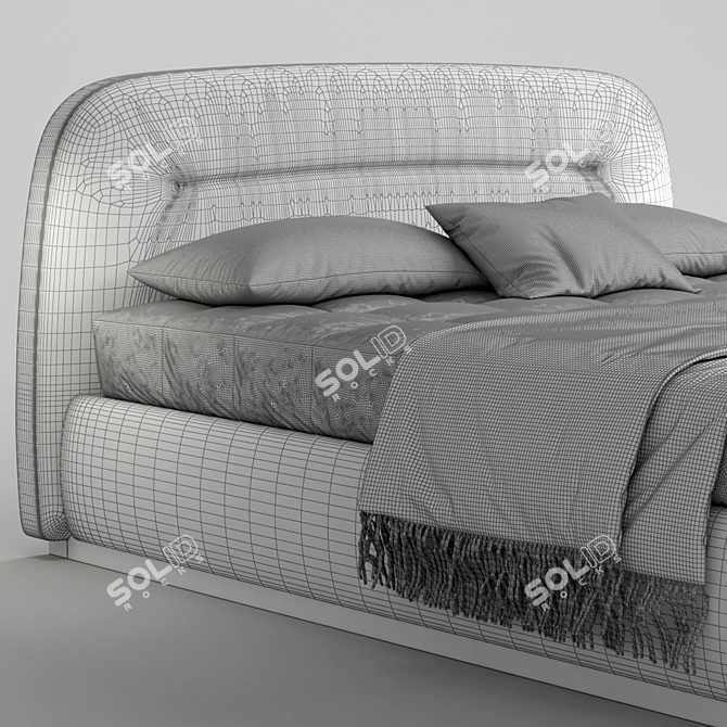 Sophie Fabric Storage Bed: Stylish and Functional 3D model image 3