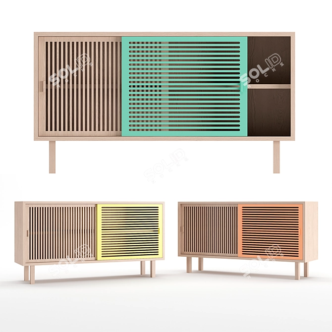 Colonel KYOTO Sideboard Set: Sleek and Stylish Storage Solution 3D model image 1