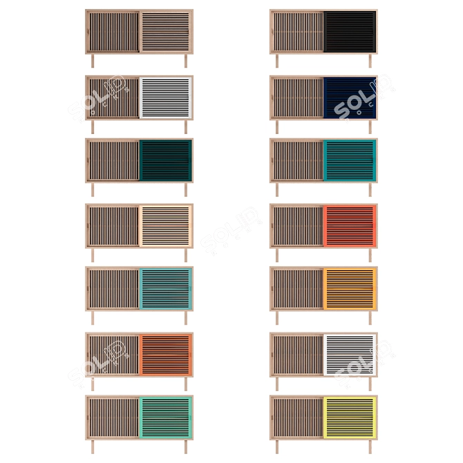 Colonel KYOTO Sideboard Set: Sleek and Stylish Storage Solution 3D model image 2