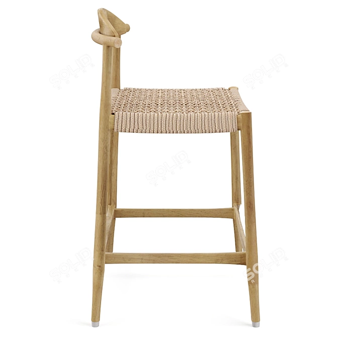 Rustic Charm: Nina Bar Stool (Seat 62cm) 3D model image 3