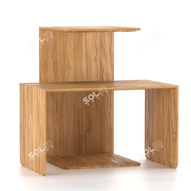 Versatile Wooden Side Table 3D model image 1