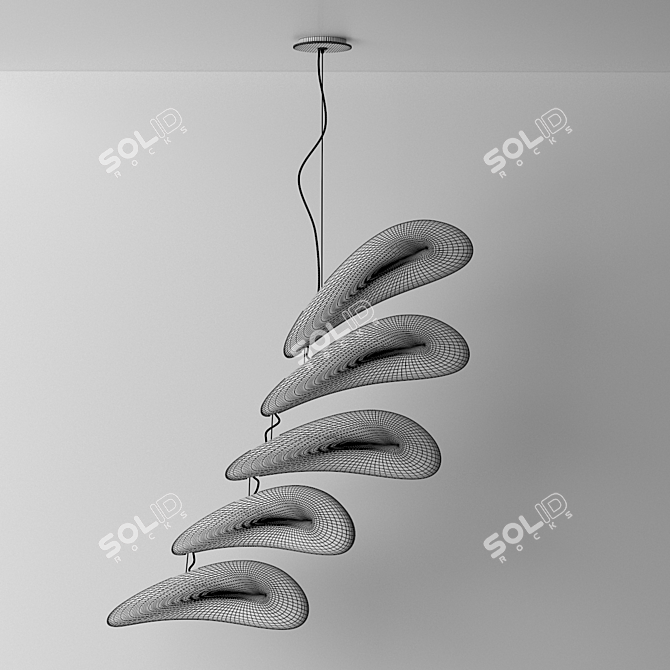 Kinetic Feather Chandelier: Nana 100 by Aqua Creations 3D model image 2