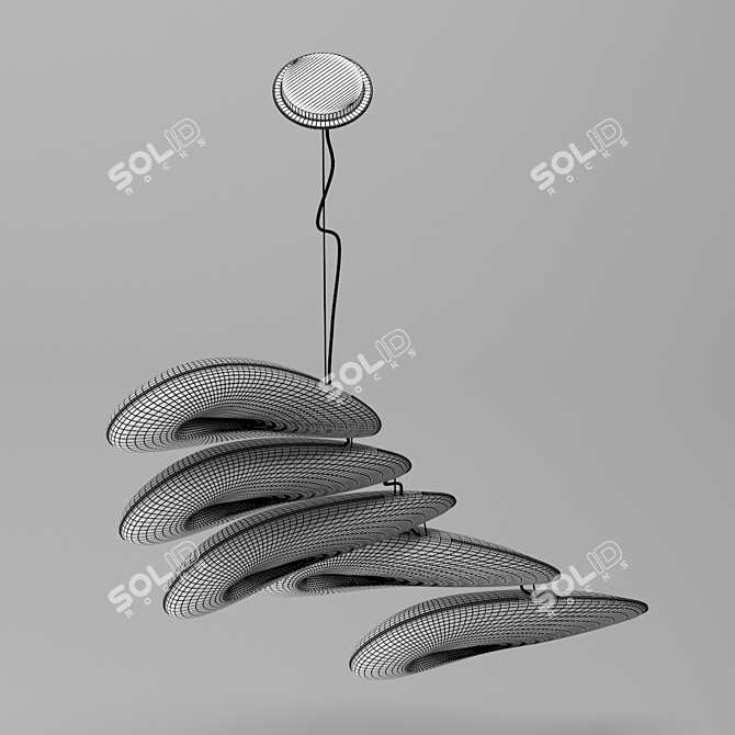 Kinetic Feather Chandelier: Nana 100 by Aqua Creations 3D model image 5