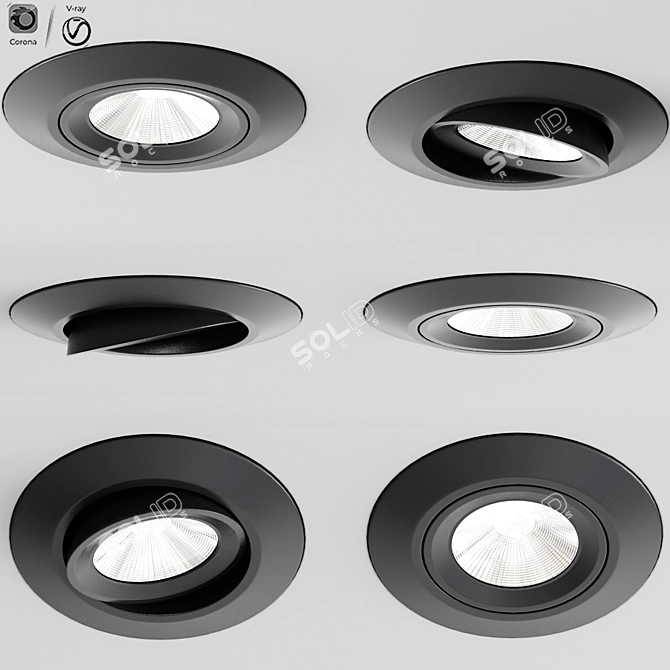 Modern LED GU10 Spotlight Casing 3D model image 1