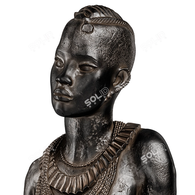 African Women Bust Sculpture by Anna Quinquaud 3D model image 4