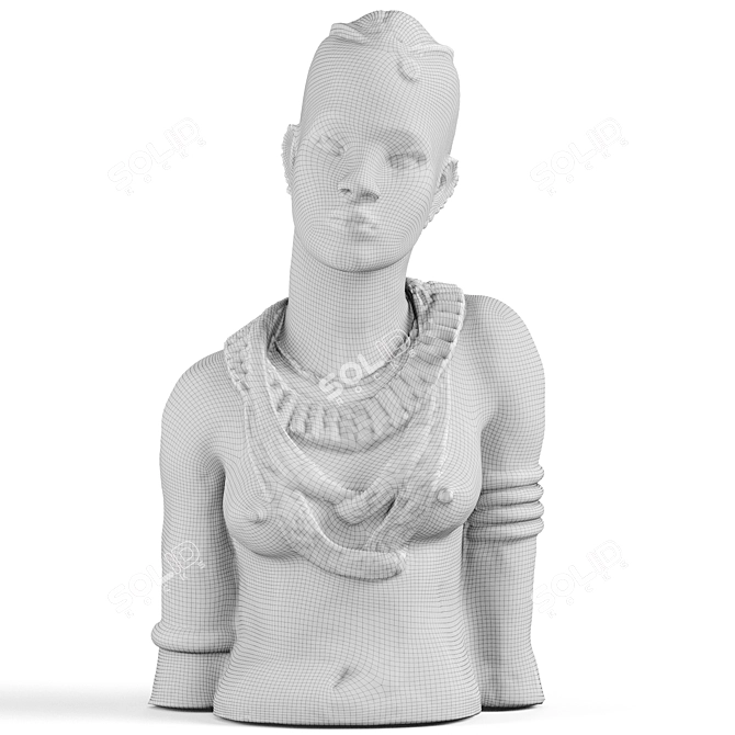 African Women Bust Sculpture by Anna Quinquaud 3D model image 5