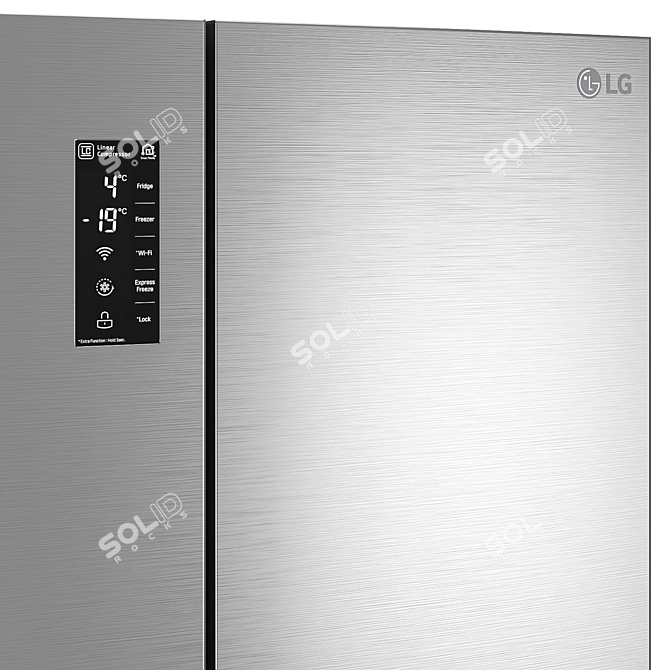 LG GC-B247SMDC Refrigerator: Sleek Design, Spacious Capacity 3D model image 3