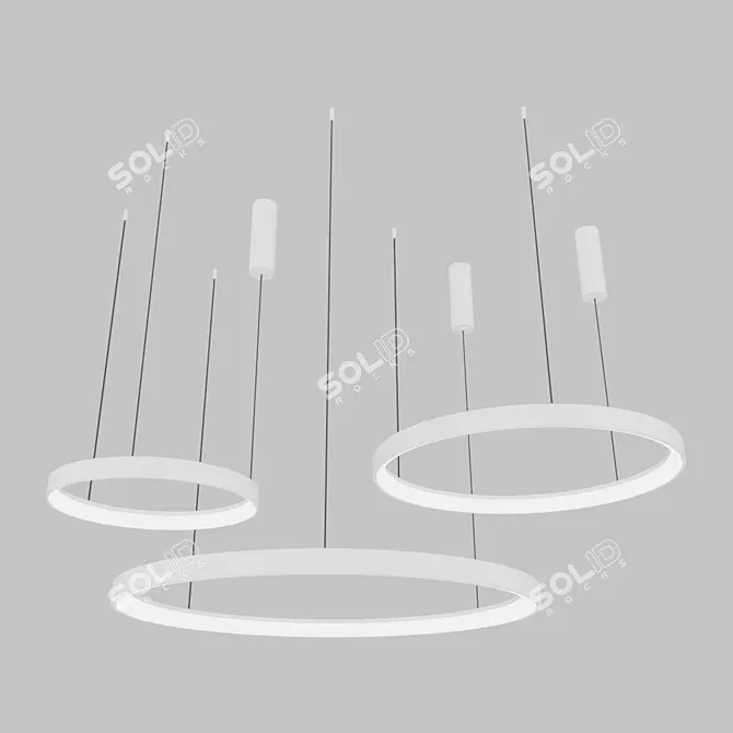 MJ-Light Ring Pendant Light 3D model image 1