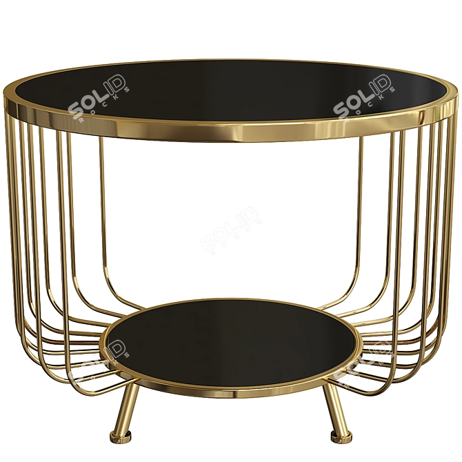Modern Metal and Glass Coffee Table 3D model image 1