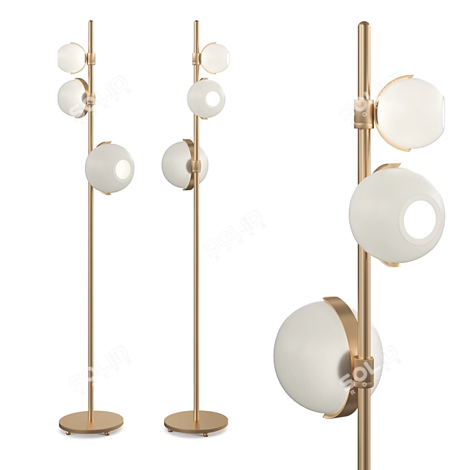 Title: Glowing Brass: Pouenat Another Day Floor Lamp 3D model image 1