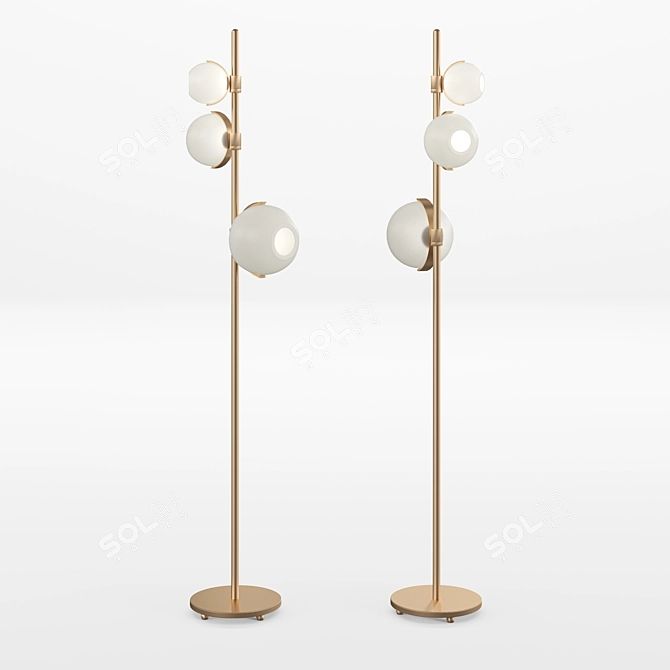 Title: Glowing Brass: Pouenat Another Day Floor Lamp 3D model image 2