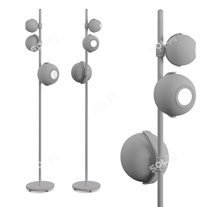 Title: Glowing Brass: Pouenat Another Day Floor Lamp 3D model image 3