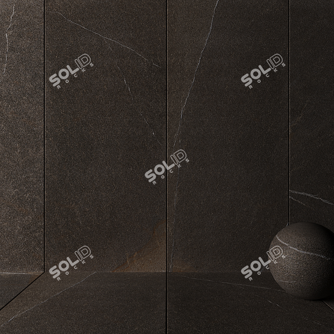 Anthracite Limestone Wall Tiles 3D model image 2