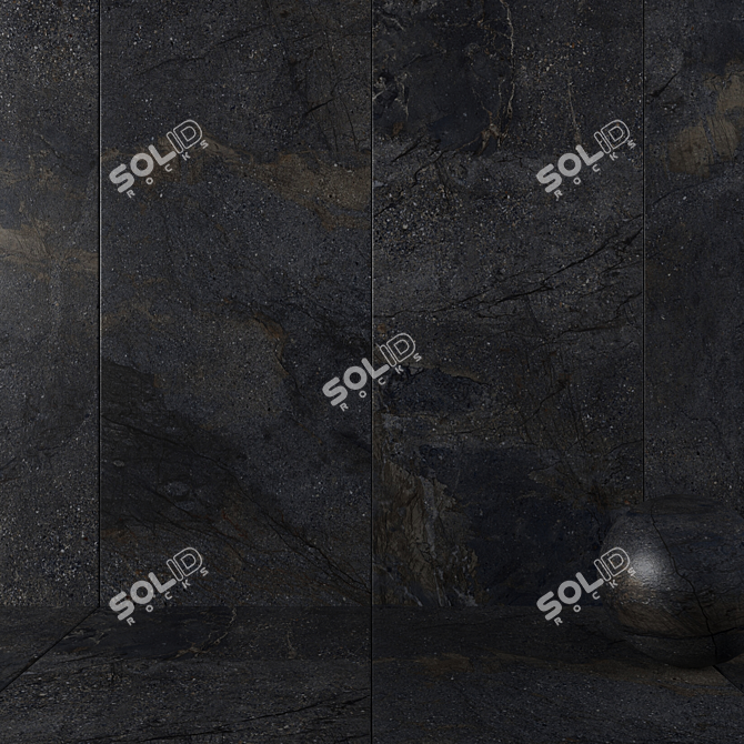 Manhattan Black Stone Wall Tiles 3D model image 1