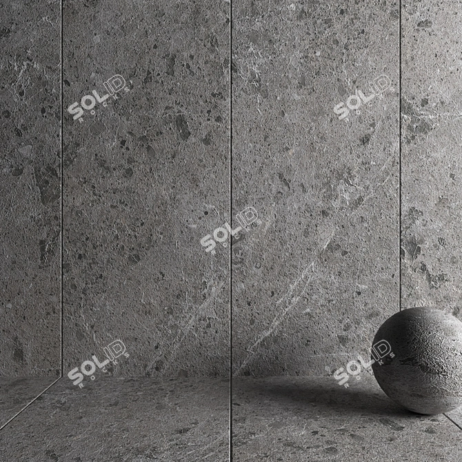 Satira Gray Stone Wall Tiles 3D model image 3