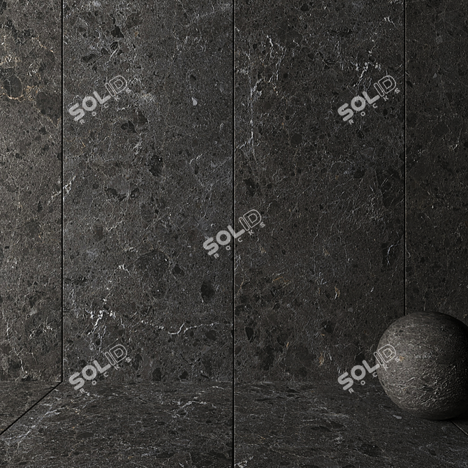 Satira Black Stone Wall Tiles 3D model image 2