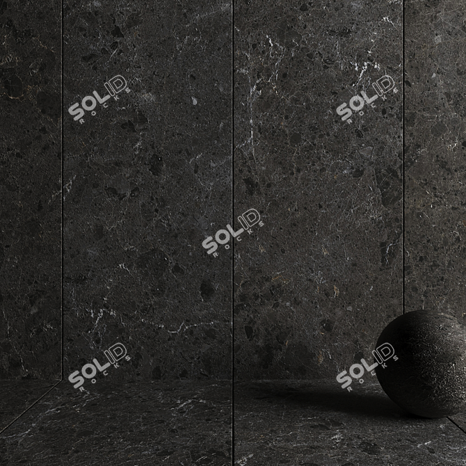 Satira Black Stone Wall Tiles 3D model image 3