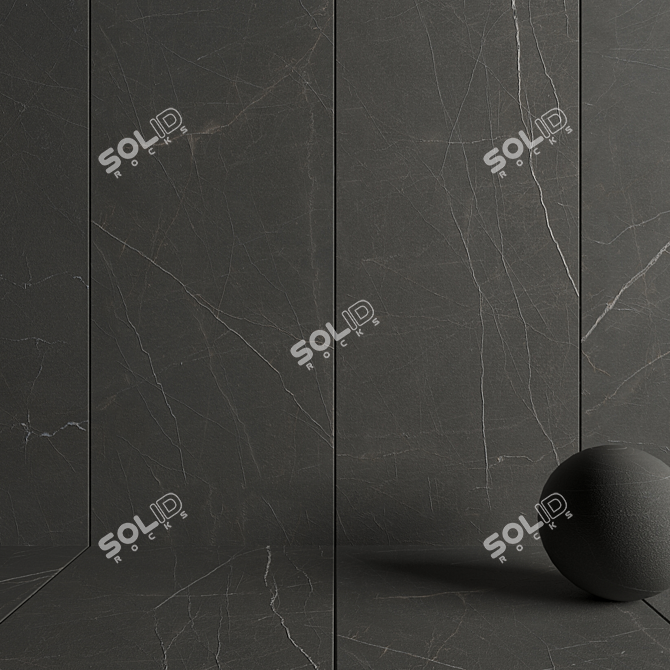Elegant Simi Fume Stone Wall Tiles 3D model image 3