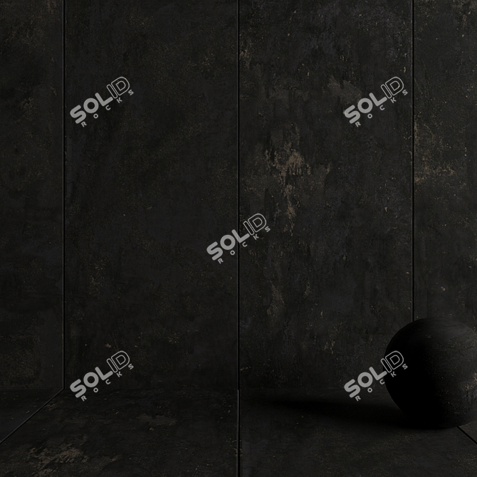 Troia Black Stone Wall Tiles: Versatile & High-Quality 3D model image 3