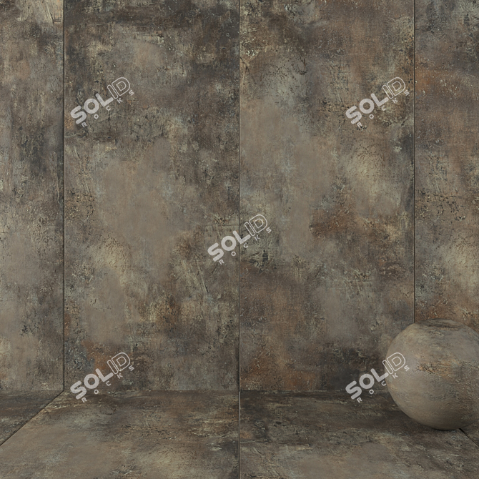 Underground Brown Stone Wall Tiles 3D model image 1