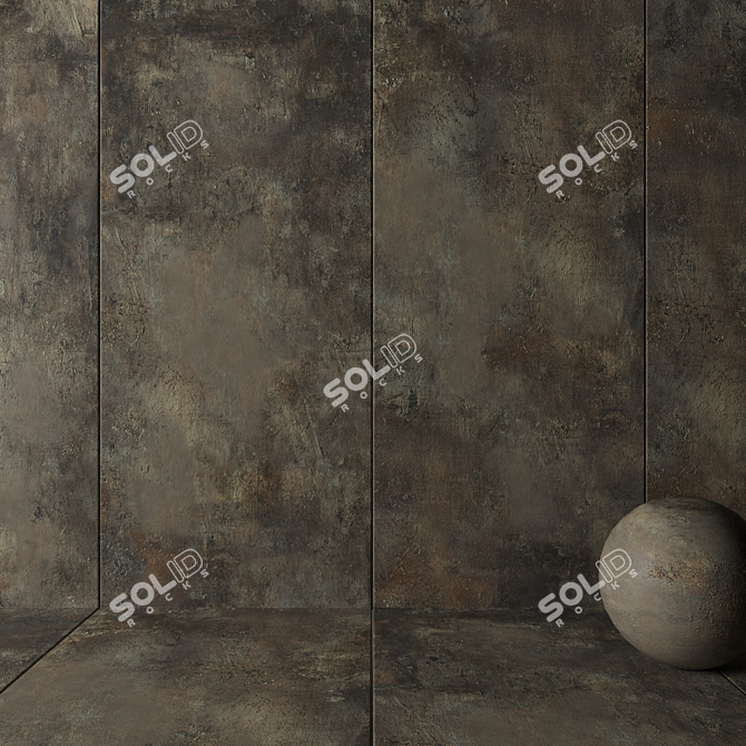 Underground Brown Stone Wall Tiles 3D model image 2