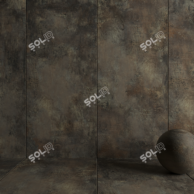 Underground Brown Stone Wall Tiles 3D model image 3