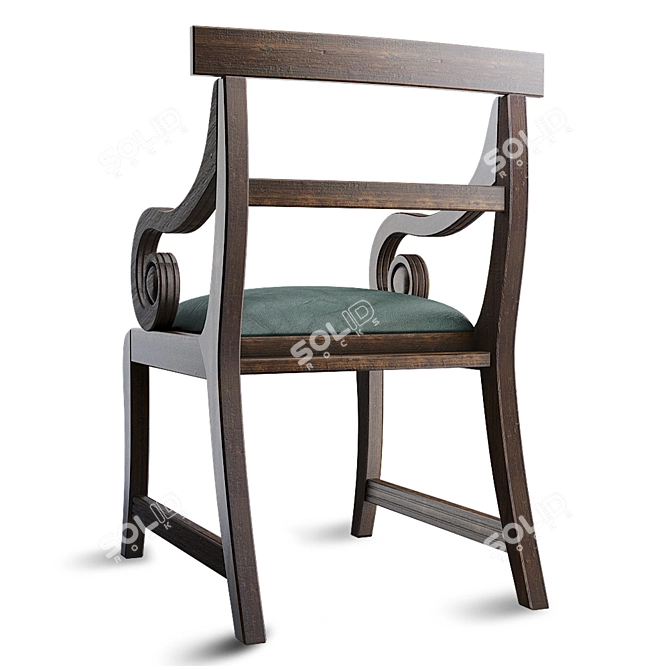 Elegant Wooden Chair 3D model image 3