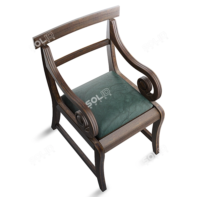 Elegant Wooden Chair 3D model image 5