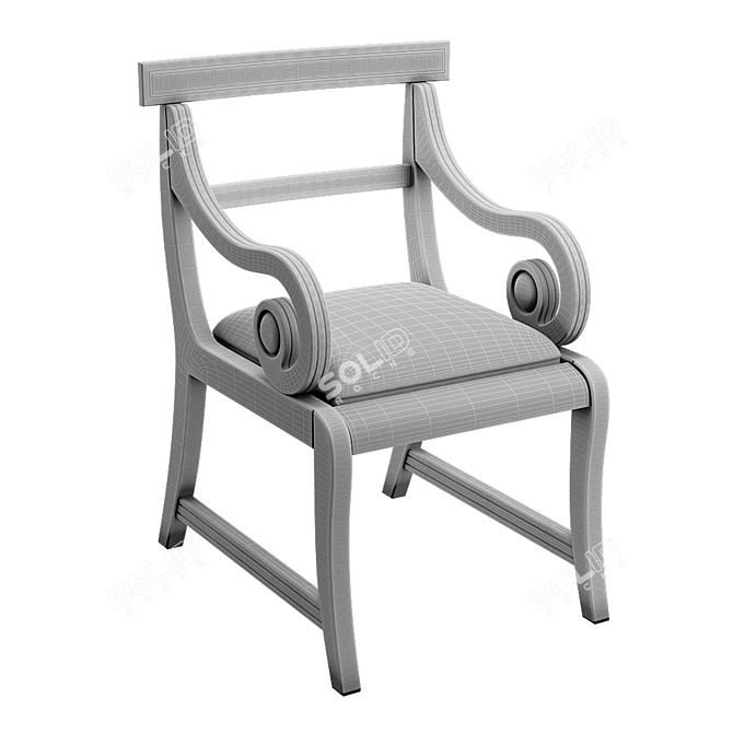 Elegant Wooden Chair 3D model image 6