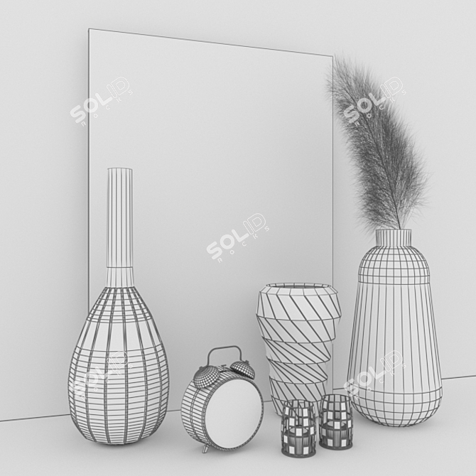 Elegant 3-Piece Decor Set 3D model image 3