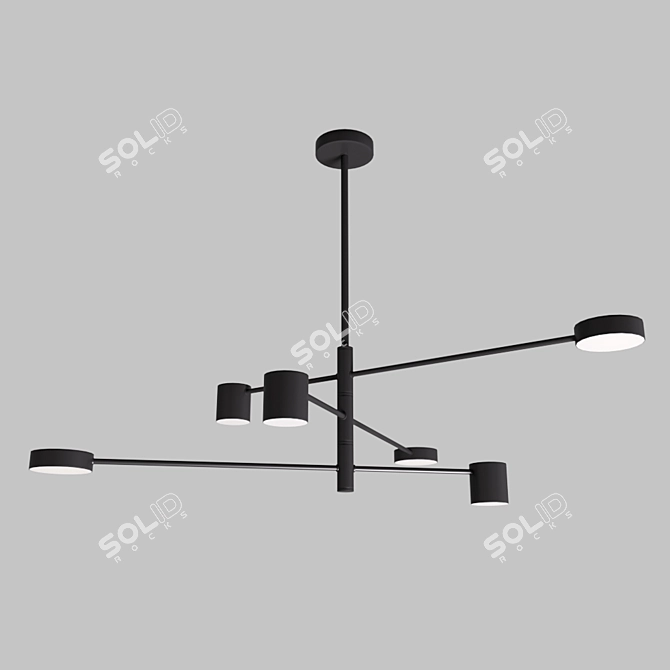 MJ WINK 6 - Stylish Black Chandelier 3D model image 2