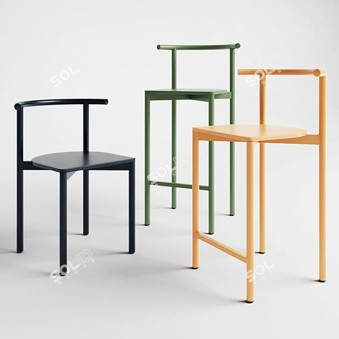 Delo Design Bar Stool 3D model image 4