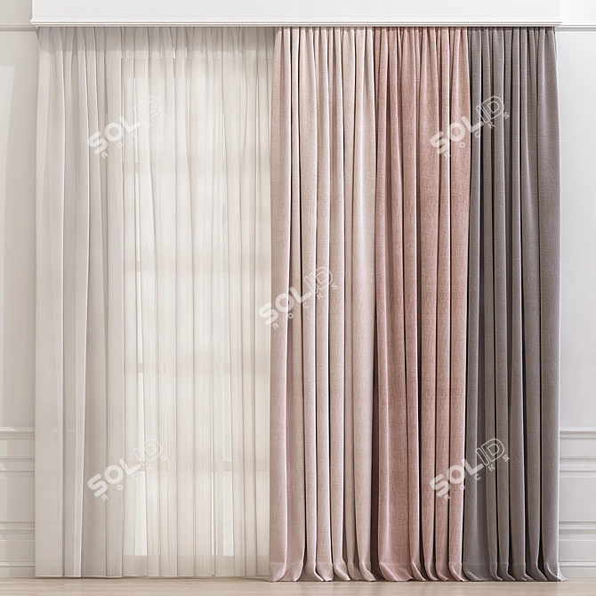 Trendy Curtain 659 3D model image 1