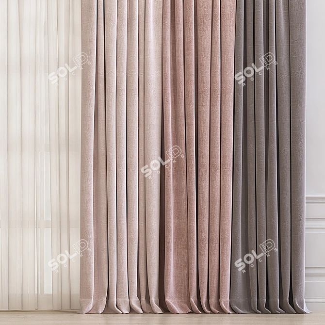 Trendy Curtain 659 3D model image 2