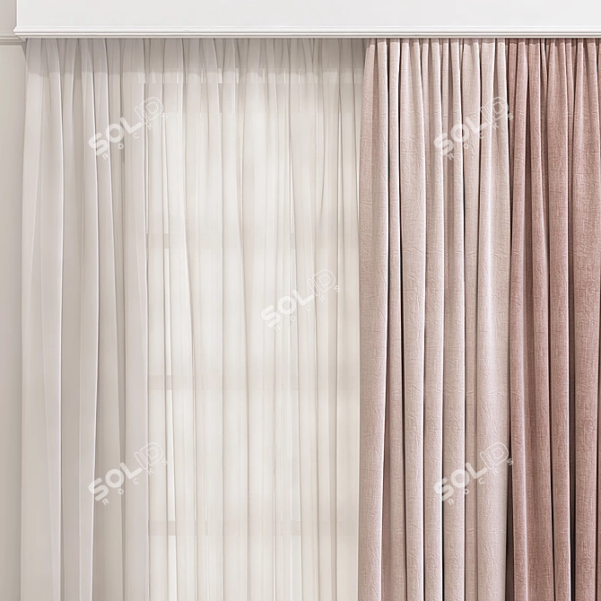 Trendy Curtain 659 3D model image 3