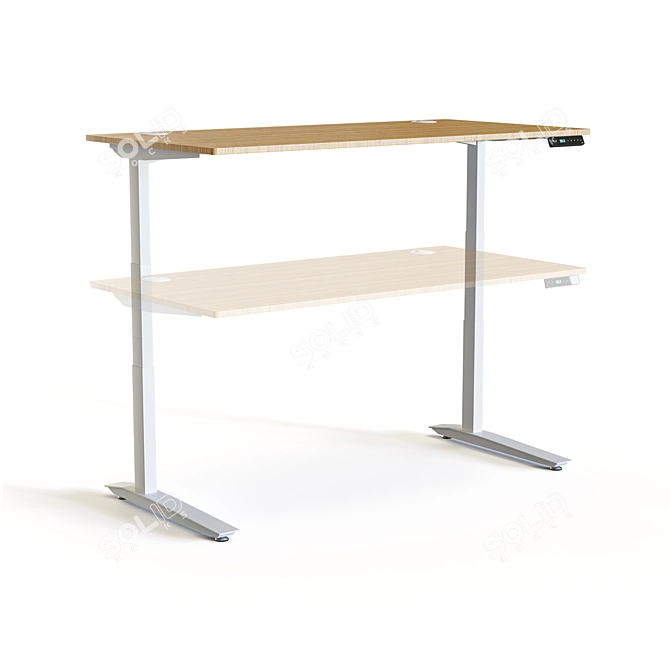 Ultimate Adjustable Height Electric Desk 3D model image 2