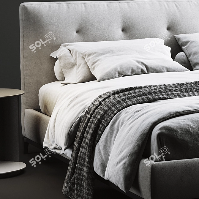 Luxury Minotti Andersen Quilt Bed 3D model image 2