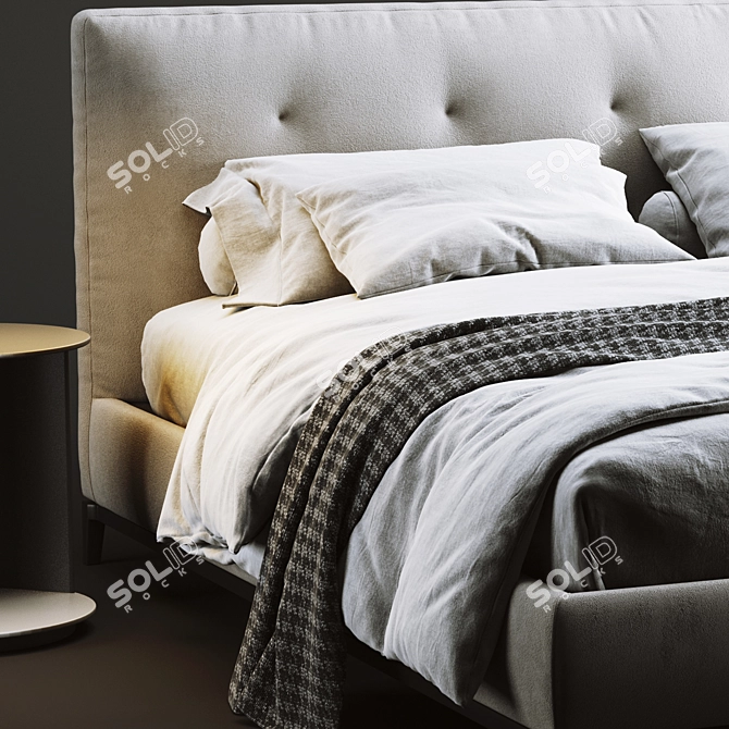 Luxury Minotti Andersen Quilt Bed 3D model image 5