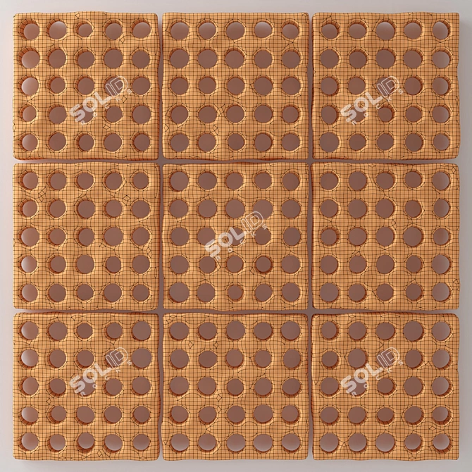 Stone Textured Panel with Multiple Holes 3D model image 5
