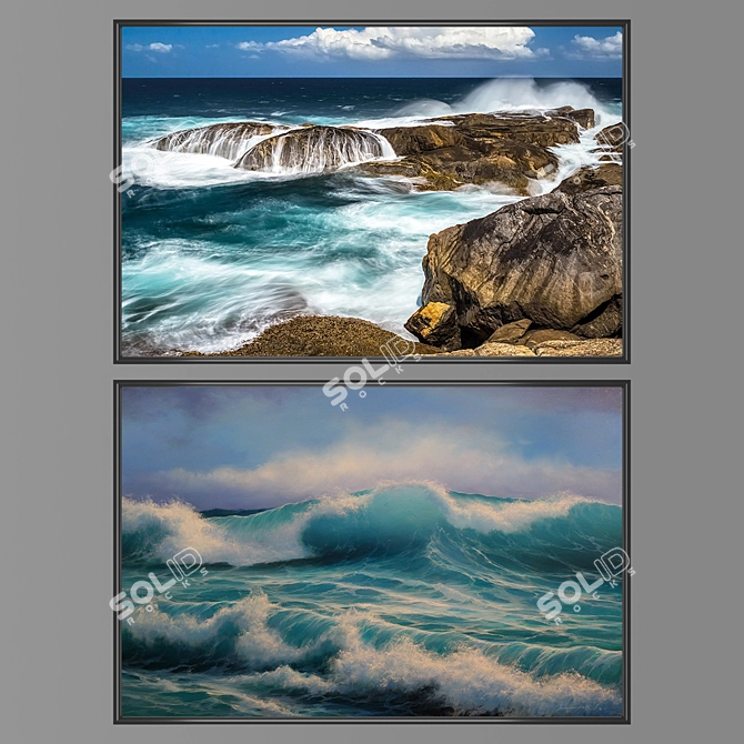 Elegant Wall Art Set with Multiple Frames 3D model image 1