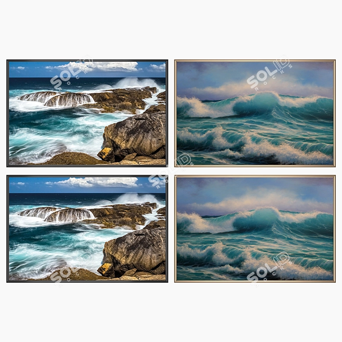 Elegant Wall Art Set with Multiple Frames 3D model image 2