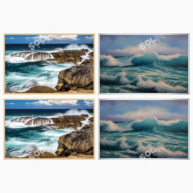 Elegant Wall Art Set with Multiple Frames 3D model image 3