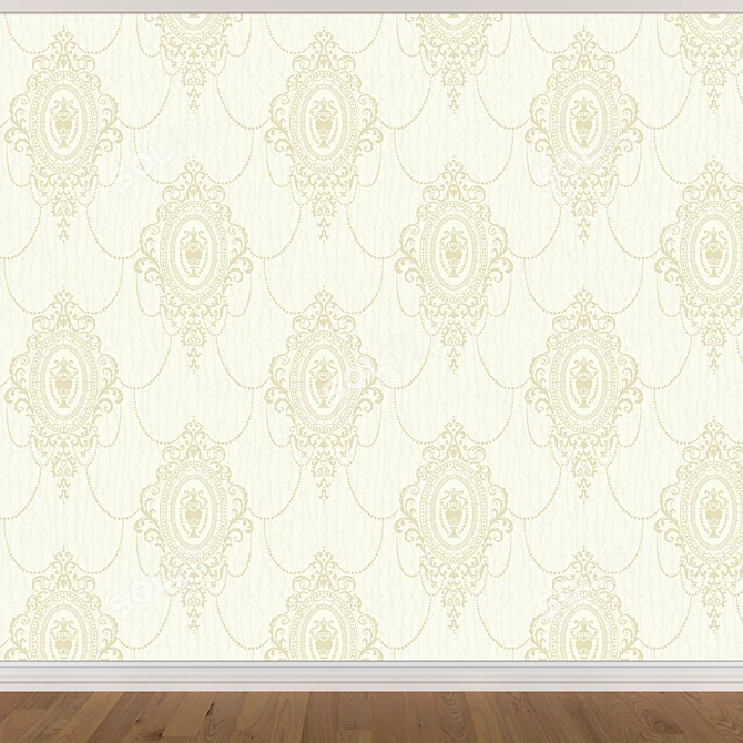 Seamless Wallpaper Set: 3 Colors 3D model image 2