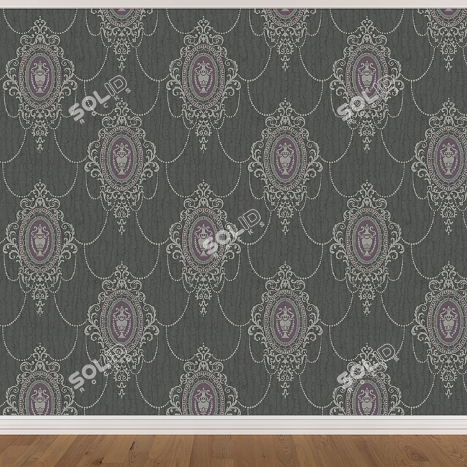 Seamless Wallpaper Set: 3 Colors 3D model image 3